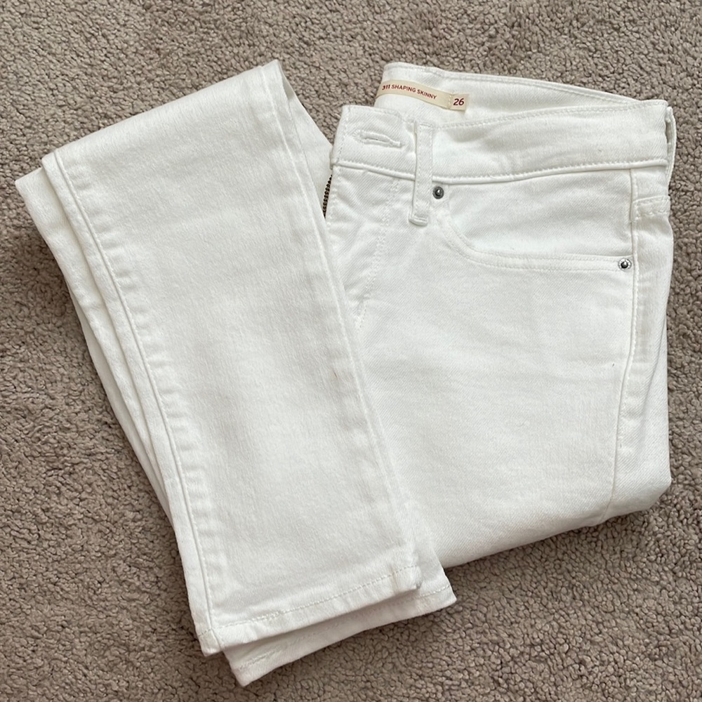 LEVI white 311 shaping skinny jeans